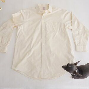 Brooks Brothers Yellow Madison Button Down Supima Cotton Dress Shirt 16.5 - 34